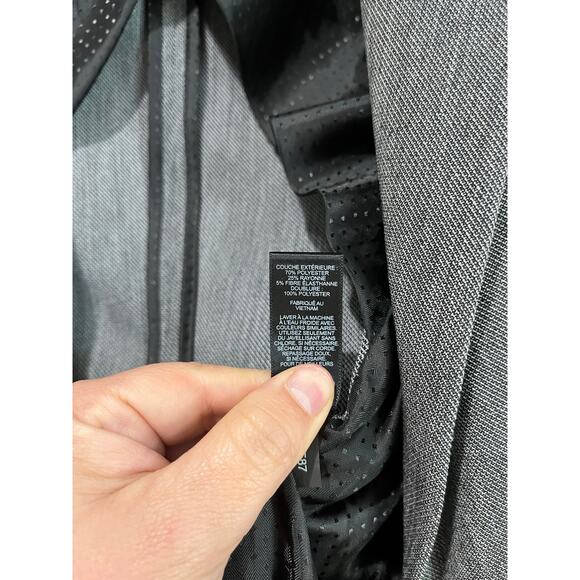 Express Gray Tailored Career Blazer Size 4 One Button Classic Office Workwear - Picture 7 of 9
